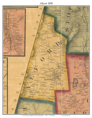 Alford, Massachusetts 1858 Old Town Map Custom Print - Berkshire Co.