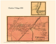Cheshire Harbor and Cheshire Villages, Massachusetts 1858 Old Town Map Custom Print - Berkshire Co.
