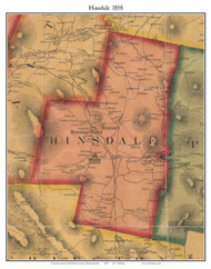 Hinsdale, Massachusetts 1858 Old Town Map Custom Print - Berkshire Co.