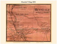 Hinsdale Village, Massachusetts 1858 Old Town Map Custom Print - Berkshire Co.