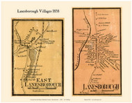 Lanesborough and East Lanesborough Villages, Massachusetts 1858 Old Town Map Custom Print - Berkshire Co.