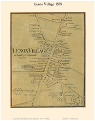 Lenox Village, Massachusetts 1858 Old Town Map Custom Print - Berkshire Co.