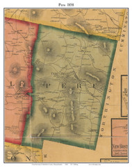 Peru, Massachusetts 1858 Old Town Map Custom Print - Berkshire Co.