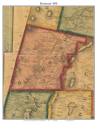 Richmond, Massachusetts 1858 Old Town Map Custom Print - Berkshire Co.