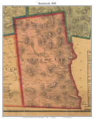 Sandisfield, Massachusetts 1858 Old Town Map Custom Print - Berkshire Co.