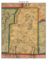 Stockbridge, Massachusetts 1858 Old Town Map Custom Print - Berkshire Co.