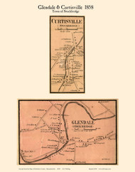 Glendale Village, Massachusetts 1858 Old Town Map Custom Print - Berkshire Co.