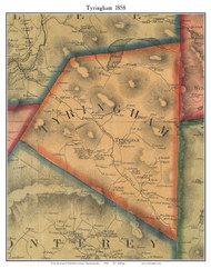 Tyringham, Massachusetts 1858 Old Town Map Custom Print - Berkshire Co.