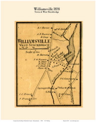 Williamsville Village, Massachusetts 1858 Old Town Map Custom Print - Berkshire Co.