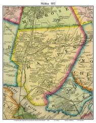 Malden, Massachusetts 1852 Old Town Map Custom Print - Boston Vicinity