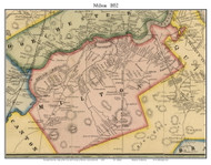 Milton, Massachusetts 1852 Old Town Map Custom Print - Boston Vicinity