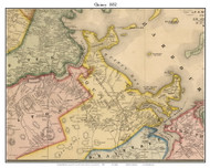 Quincy, Massachusetts 1852 Old Town Map Custom Print - Boston Vicinity