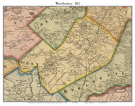 West Roxbury, Massachusetts 1852 Old Town Map Custom Print - Boston Vicinity