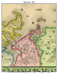 Weymouth, Massachusetts 1852 Old Town Map Custom Print - Boston Vicinity
