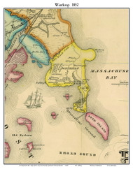 Winthrop, Massachusetts 1852 Old Town Map Custom Print - Boston Vicinity