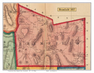 Brimfield, Massachusetts 1857 Old Town Map Custom Print - Hampden Co.