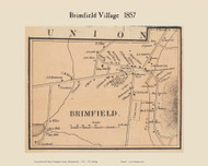 Brimfield Village, Massachusetts 1857 Old Town Map Custom Print - Hampden Co.