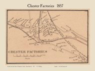 Chester Factories Village, Massachusetts 1857 Old Town Map Custom Print - Hampden Co.