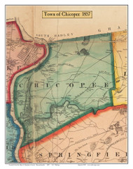 Chicopee, Massachusetts 1857 Old Town Map Custom Print - Hampden Co.