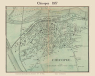 Chicopee Village, Massachusetts 1857 Old Town Map Custom Print - Hampden Co.