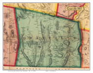 Granville, Massachusetts 1857 Old Town Map Custom Print - Hampden Co.