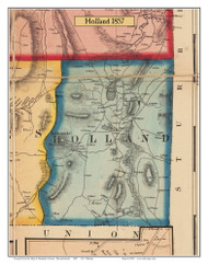 Holland, Massachusetts 1857 Old Town Map Custom Print - Hampden Co.