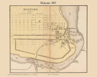 Holyoke Village, Massachusetts 1857 Old Town Map Custom Print - Hampden Co.