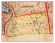 Longmeadow, Massachusetts 1857 Old Town Map Custom Print - Hampden Co.