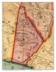Russell, Massachusetts 1857 Old Town Map Custom Print - Hampden Co.