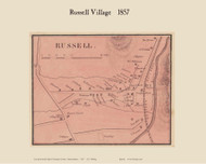 Russell Village, Massachusetts 1857 Old Town Map Custom Print - Hampden Co.