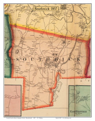Southwick, Massachusetts 1857 Old Town Map Custom Print - Hampden Co.
