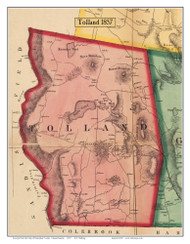 Tolland, Massachusetts 1857 Old Town Map Custom Print - Hampden Co.