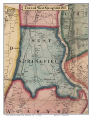 West Springfield, Massachusetts 1857 Old Town Map Custom Print - Hampden Co.