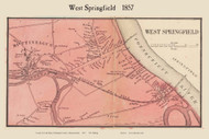West Springfield Village, Massachusetts 1857 Old Town Map Custom Print - Hampden Co.