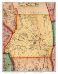 Westfield, Massachusetts 1857 Old Town Map Custom Print - Hampden Co.