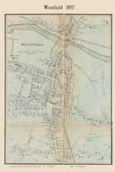 Westfield Village, Massachusetts 1857 Old Town Map Custom Print - Hampden Co.