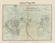 Amherst Village, Massachusetts 1856 Old Town Map Custom Print - Hampshire Co.
