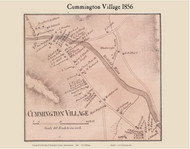 Cummington Village, Massachusetts 1856 Old Town Map Custom Print - Hampshire Co.