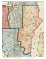 Greenwich, Massachusetts 1856 Old Town Map Custom Print - Hampshire Co.