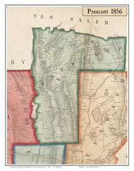 Prescott, Massachusetts 1856 Old Town Map Custom Print - Hampshire Co.