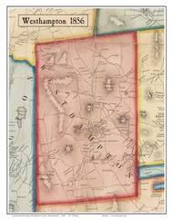 Westhampton, Massachusetts 1856 Old Town Map Custom Print - Hampshire Co.