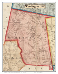 Worthington, Massachusetts 1856 Old Town Map Custom Print - Hampshire Co.