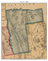Prescott, Massachusetts 1860 Old Town Map Custom Print - Hampshire Co.