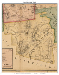 Southampton, Massachusetts 1860 Old Town Map Custom Print - Hampshire Co.