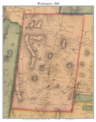 Westhampton, Massachusetts 1860 Old Town Map Custom Print - Hampshire Co.