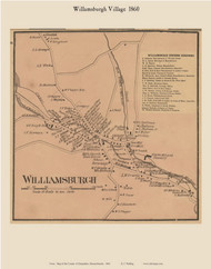 Williamsburgh Village, Massachusetts 1860 Old Town Map Custom Print - Hampshire Co.