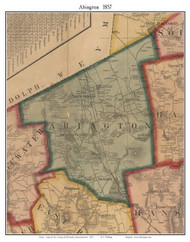 Abington, Massachusetts 1857 Old Town Map Custom Print - Plymouth Co.