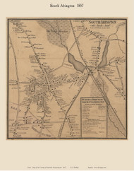 South Abington Village, Massachusetts 1857 Old Town Map Custom Print - Plymouth Co.