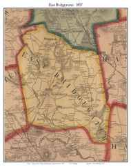 East Bridgewater, Massachusetts 1857 Old Town Map Custom Print - Plymouth Co.