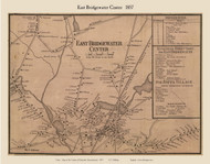 East Bridgewater Center Village, Massachusetts 1857 Old Town Map Custom Print - Plymouth Co.